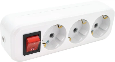 Колодка для подовжувача Voltronic 3 гнізда із заземленням та вимикачем 16A 250V Q70 (YT07819)