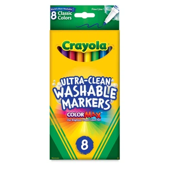 Фломастеры Crayola Washable тонкие 8 цветов