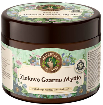 Ziołowe czarne mydło do mycia ciała i włosów Receptury Zielarki 300 ml (5903794194410)