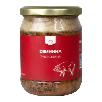 Свинина тушкована Lan склянна банка, 500 г