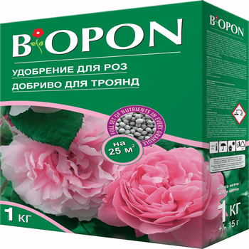 Добриво гранульоване для троянд, Biopon Польща, коробка 1 кг