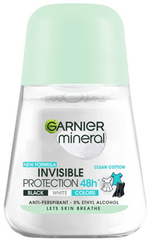Antyperspirant Garnier Mineral Invisible Protection Clean Cotton w kulce 50 ml (3600542475273)