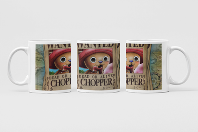 Біла чашка (кухоль) з аніме принтом "One Piece Ван-Піс Розшукова листівка Tony Tony Chopper Тоні Тоні Чоппер" Push IT