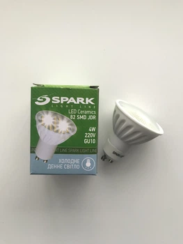 Светодиодная лед LED лампа MR16 для потолка софит 4W 4Вт GU10 6000К холодный дневной белый свет -art.00147