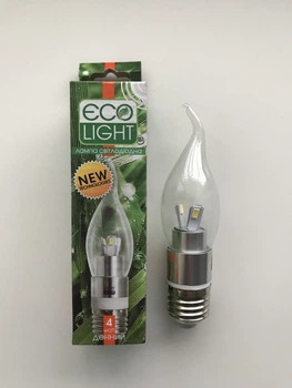 Світлодіодна лед LED лампа 4вт 4W 4ват Е27 4000К свічка на вітру білий нейтральний денний колір art.00144