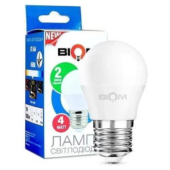 Світлодіодна лед LED лампа 4W 4Вт Е27 кулька 4500К нейтральне біле денне світло -art.00147