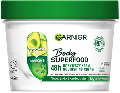 Krem Garnier Body Superfood Avocado odżywczy z olejkiem z awokado i kwasem omega-6 380 ml (3600542470407)