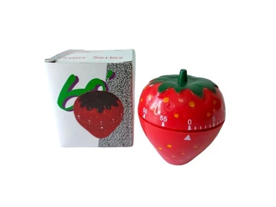 Таймер кухонный механический "Клубника" d 6 cm, h 7 cm. 12203