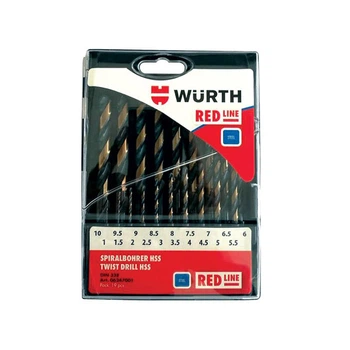 Набір свердел по металу WURTH RED LINE HSS DIN338 1.0-10.0 мм 19 шт. (06247001)