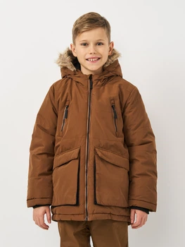 Дитяча зимова куртка-парка для хлопчика Coccodrillo Outerwear Boy Kids ZC3152105OBK-018 92 см Коричнева (5904986239759)