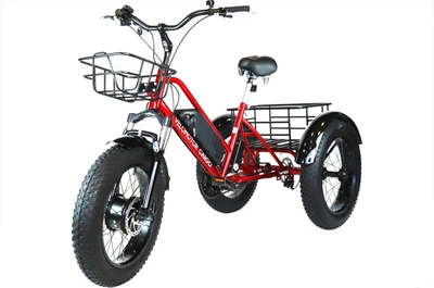 Трёхколесный электровелосипед VELOMOTOR СARGO 500Вт (36В 13Ач в боксе) красный