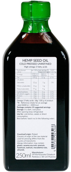 Olej konopny Olvita Tłoczony na zimno 250 ml (5907591923266)