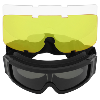 Захисні окуляри-маска SPOSUNE JY-027-2 оправа-чорна колір лінз сірий