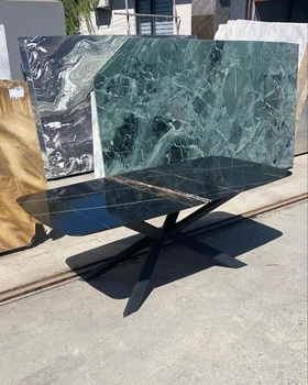 Дизайнерский Обеденный Мраморный Кухонный Стол в стиле Лофт Мрамор 220x80x75h Loft Design ATL1679