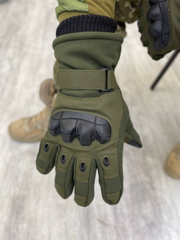 Тактичні зимові рукавички Tactical Gloves Olive L