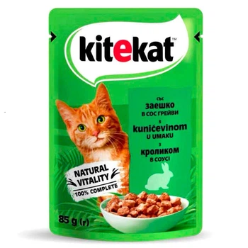 Влажный корм Kitekat для кошек с кроликом в соусе 112шт*85г