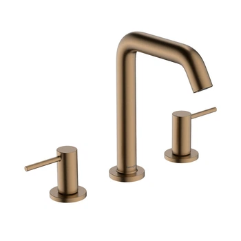 Смеситель для раковины 150 Hansgrohe Tecturis S (цвет - матовая бронза), с донным клапаном push-open 73330140