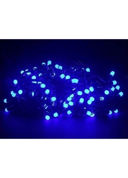Гирлянда Led на 100 больших матовых диодов электрическая с контроллером Синий