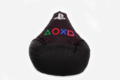 Крісло мішок чорний груша Play Station (120х75) Плейстейшень