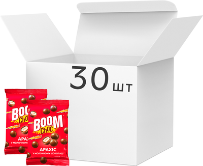 Упаковка арахісу Boom Choc у молочному шоколаді 100 г х 30 шт (4820075508449)