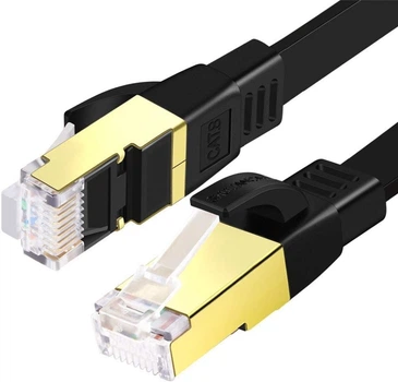 ​Патч-корд SHULIANCABLE Cat 8 Ethernet Cable, Flat, 40Gbps 2000Mhz, 15м Black