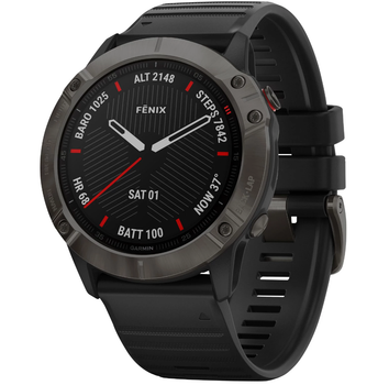 Смарт-часы Garmin Fenix 6 Sapphire Сarbon Grey DLC with Black Band (010-02158-10/11)