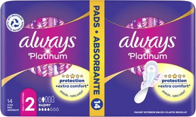 Прокладки гігієнічні Always Platinum Super 14 шт (8001090444998)