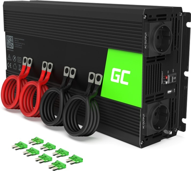Інвертор Greencell 12В/230В 3000Вт/6000Вт Чиста синусоїда (INV15)