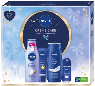 Zestaw Nivea Creme Care Krem do rąk 100 ml + Żel pod prysznic 250 ml + Antyperspirant w kulce 50 ml + Wygładzające mleczko do ciała 250 ml (9005800372105)