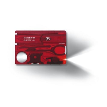 Набор Victorinox Swisscard Lite 82х54х4мм/13функ/прозрачный красный