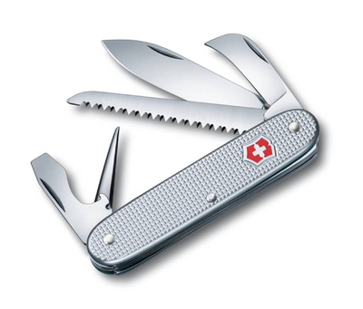 Ніж Victorinox Swiss Army 7 93мм/7функ/рифл/сріблястий