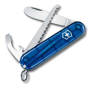 Нож Victorinox My First 84мм/9функ/прозрачный синий + цепь 41815 + шнурок 4187