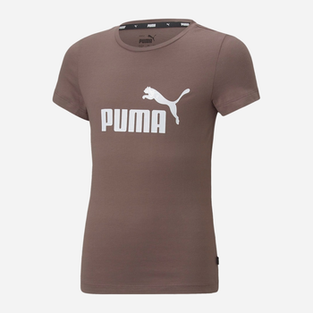 Koszulka młodzieżowa dziewczęca Puma Essentials Logo Tee G 58702975 146-152 cm Fioletowa (4065449067614)