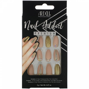 Набір накладних нігтів Ardell Nail Addict Nude Jeweled False Nails (74764758927)