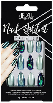 Набір накладних нігтів Ardell Nail Addict Green Glitter Chrome False Nails(74764758873)