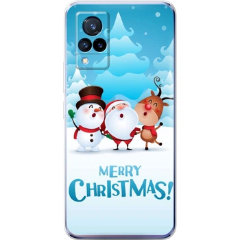 Силиконовый Чехол с Картинкой для Vivo V21 Принт (Новогодний, Веселая Компания) (43146-ysm1896)