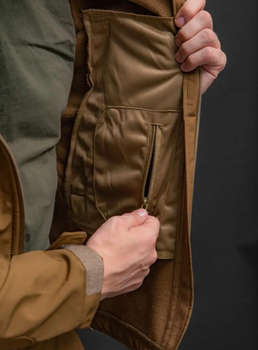 Чоловічий демісезонний костюм Softshell з Липучками під Шеврони колір койот Куртка і штани 2XL