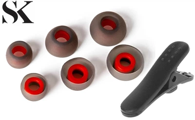 Амбушюры силиконовые комплект 3 пары c клипсой Grey/Red