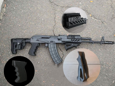Комплект обвісу для АК-47 АК-74 чорний (цівка + ручка горизонтальна + рукоядка)