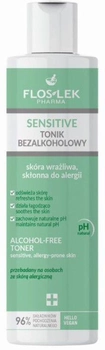 Безспиртовий тонік для чутливої шкіри FlosLek Pharma Sensitive 225 мл (5905043022666)