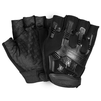 Рукавиці безпалі з гумовим демпфером Mechanix Чорні ONE SIZE