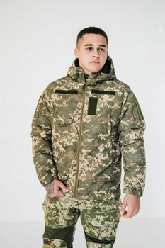 Чоловіча зимова Куртка Thermo-Loft із Липучками під шеврони піксель 4XL