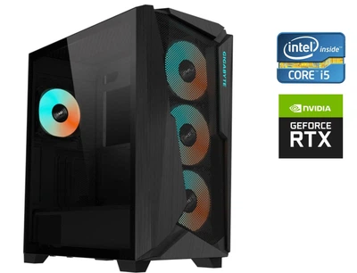 Игровой ПК Gigabyte C301 Glass Black Tower / Intel Core i5-12400F (6 (12) ядер по 2.5 - 4.4 GHz) / 16 GB DDR4 / 2000 GB SSD / nVidia GeForce RTX 4070, 12 GB GDDR6X, 192-bit / 850W