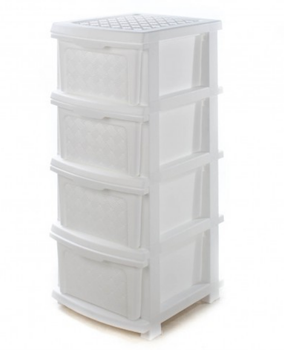 Комод пластиковый R-plastic Украина 4 яруса Белый 34*39*87 (6-46-10312)