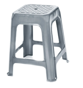 Табурет пластиковый R-plastic 360*360*435мм, металлик