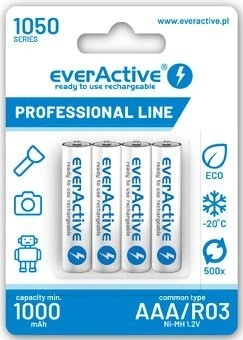 Батарейки акумулятор everActive Ni-MH AAA/HR03 1000 mAh BL 4 шт