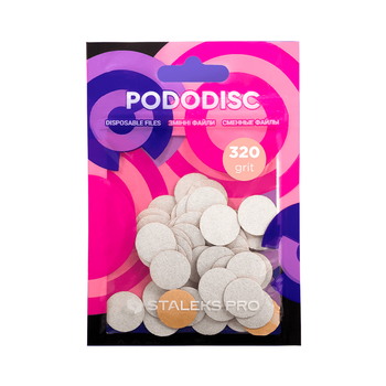 Сменные файлы для педикюрного диска Staleks PRO Pododisc S 15 мм 320 грит белые набор 50 шт