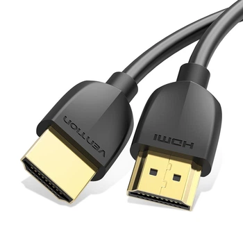 Тонкий кабель HDMI Vention Slim Portable HDMI 2.0 кабель черный в оплетке 1.5 м (YM867)