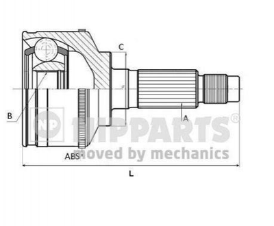 ШРУС NIPPARTS J2824119 Honda Accord, Prelude 44010SL4950, 44010SL5N02, 44010SL5N80