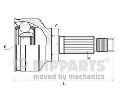 ШРУС NIPPARTS J2822131 Toyota Land Cruiser 4343060061, 4343060060